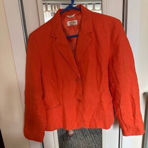 Talbots Irish linen Women's Orange Blazer